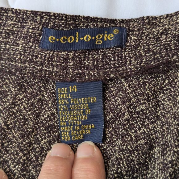 VINTAGE e-col-o-gie accordion pleated maxi skirt sequins and lace EUC 14 - Picture 8 of 9